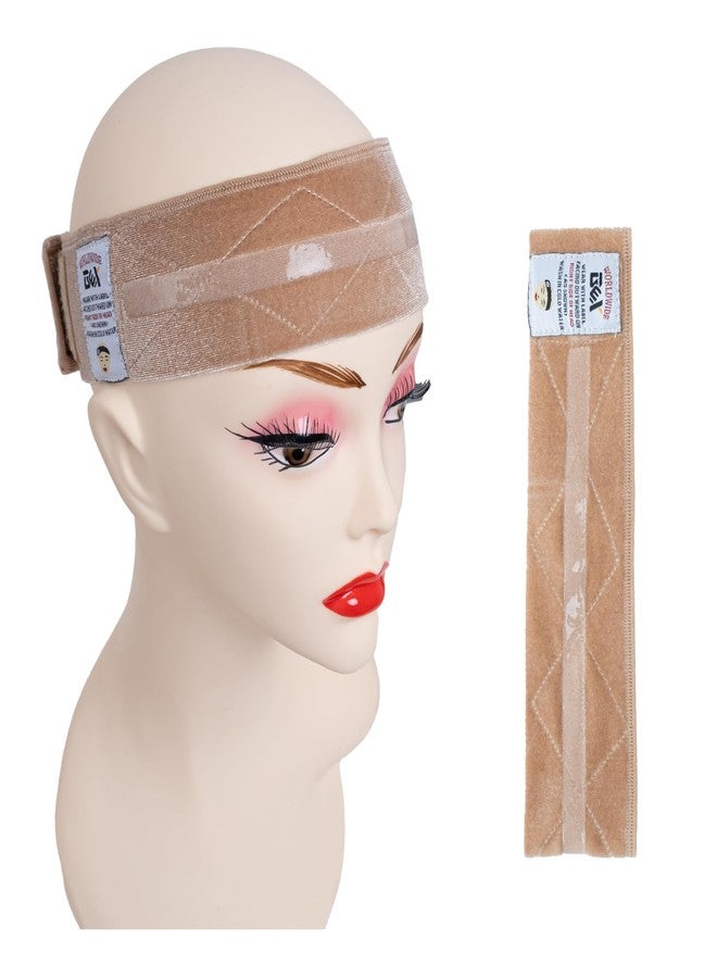 gexworldwide GEX New Wig Band Velvet with Silicone for Keeping Wigs in Place Updated Wig Grip Scarf Head Hair Band Wig Band Adjustable Fastern (Cream) - Image 1